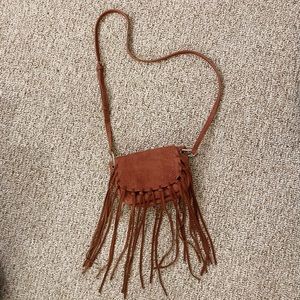 Free people vegan leather fringe cross body bag boho